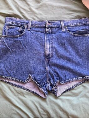 Levi's Blue High-Rise Denim Shorts